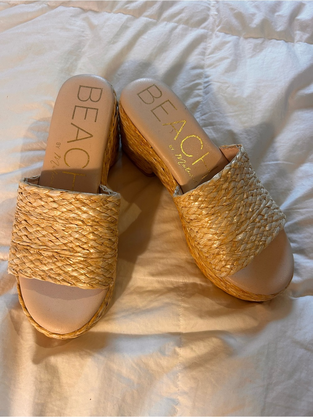 Beach by Matisse Natural Woven Slide Mules
